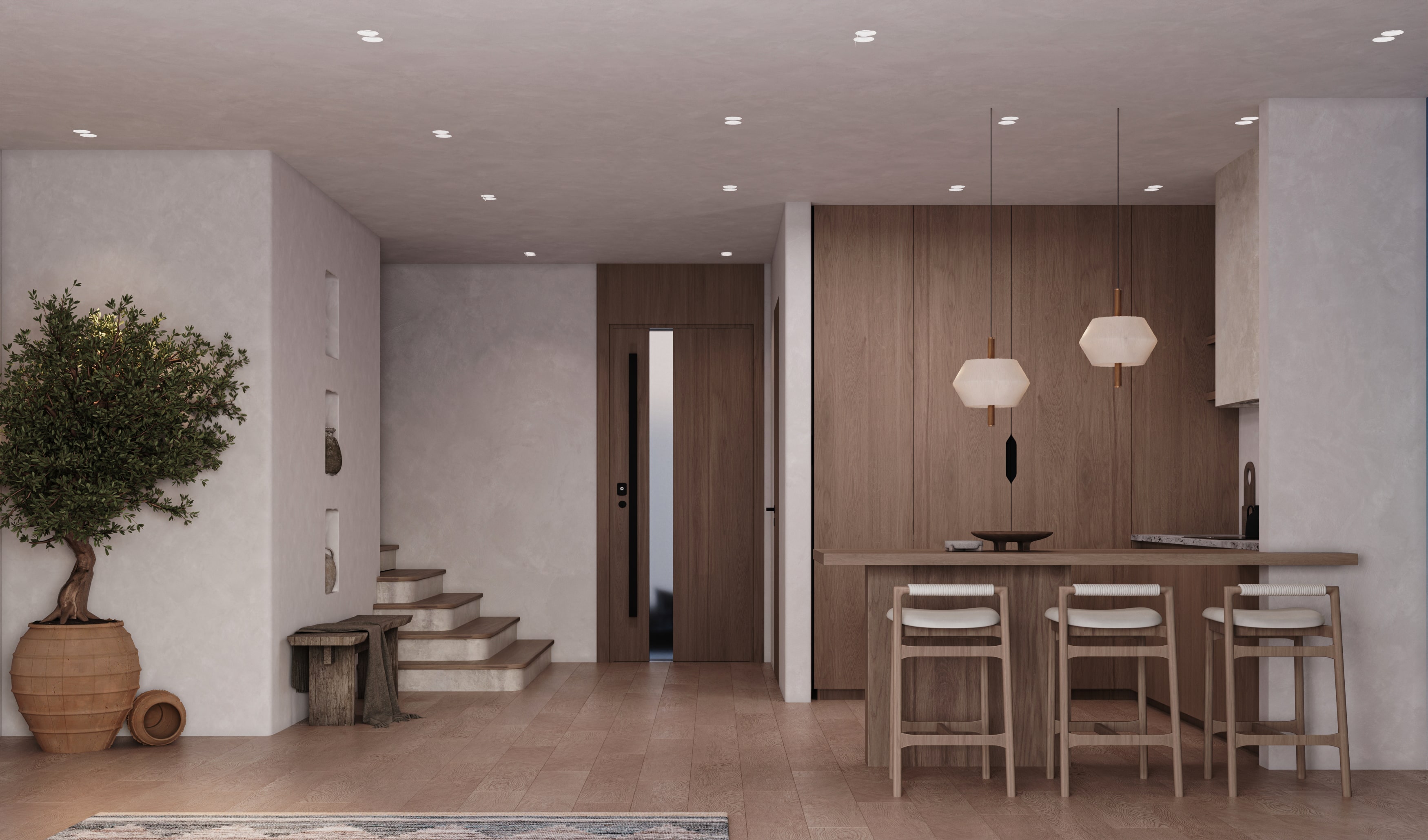 Kitchen and staircase area at Cliffs Hilton residences Sharm El Sheikh